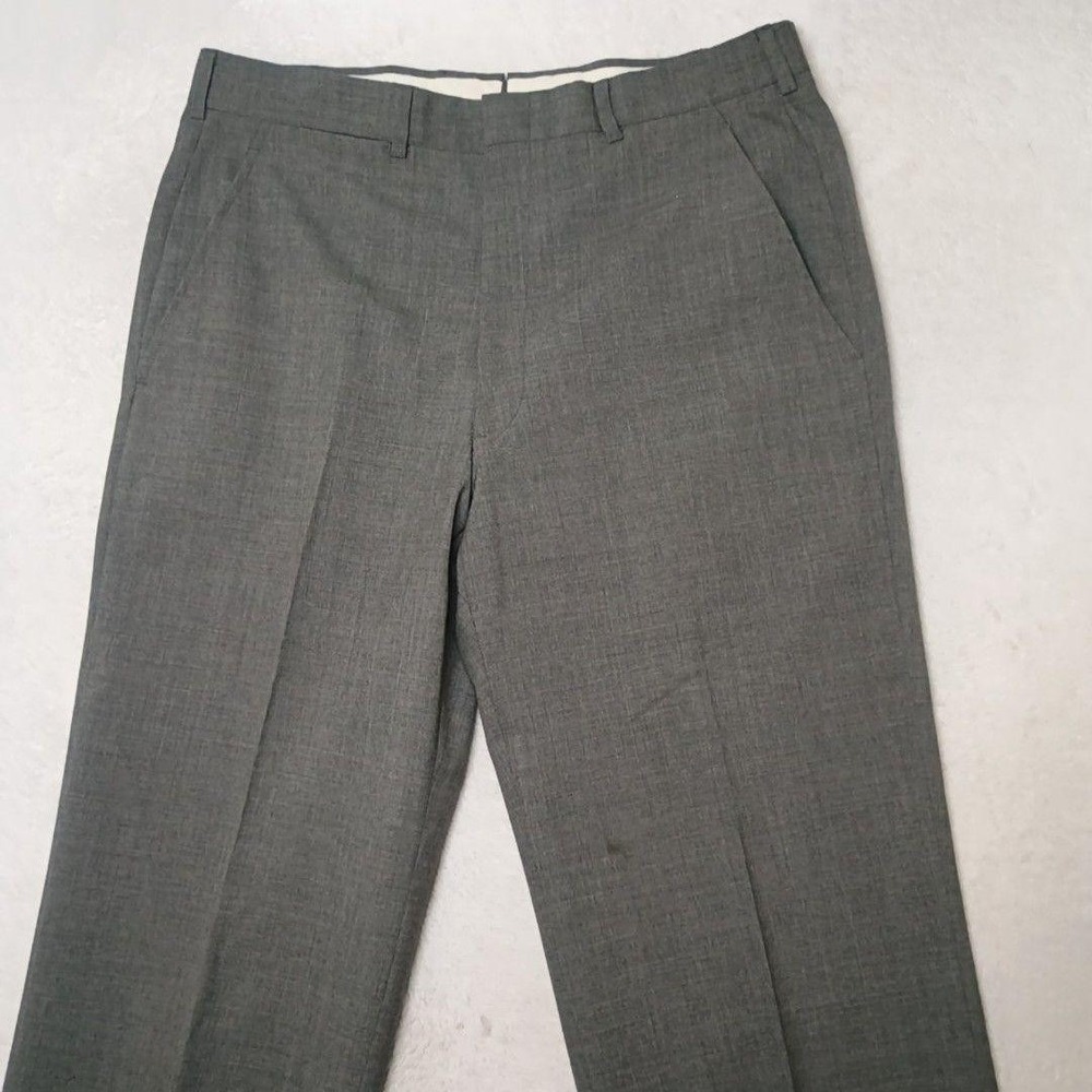 Brooks Brothers Pant Men 33x30 Gray Wool Classic Lined Dress Flat Front Suit USA - Picture 2 of 15